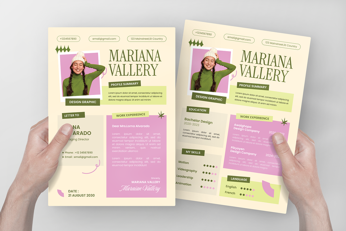 Modern Creative CV Resume, a Resume Template by Annora Studio (Photo 3 of 6)