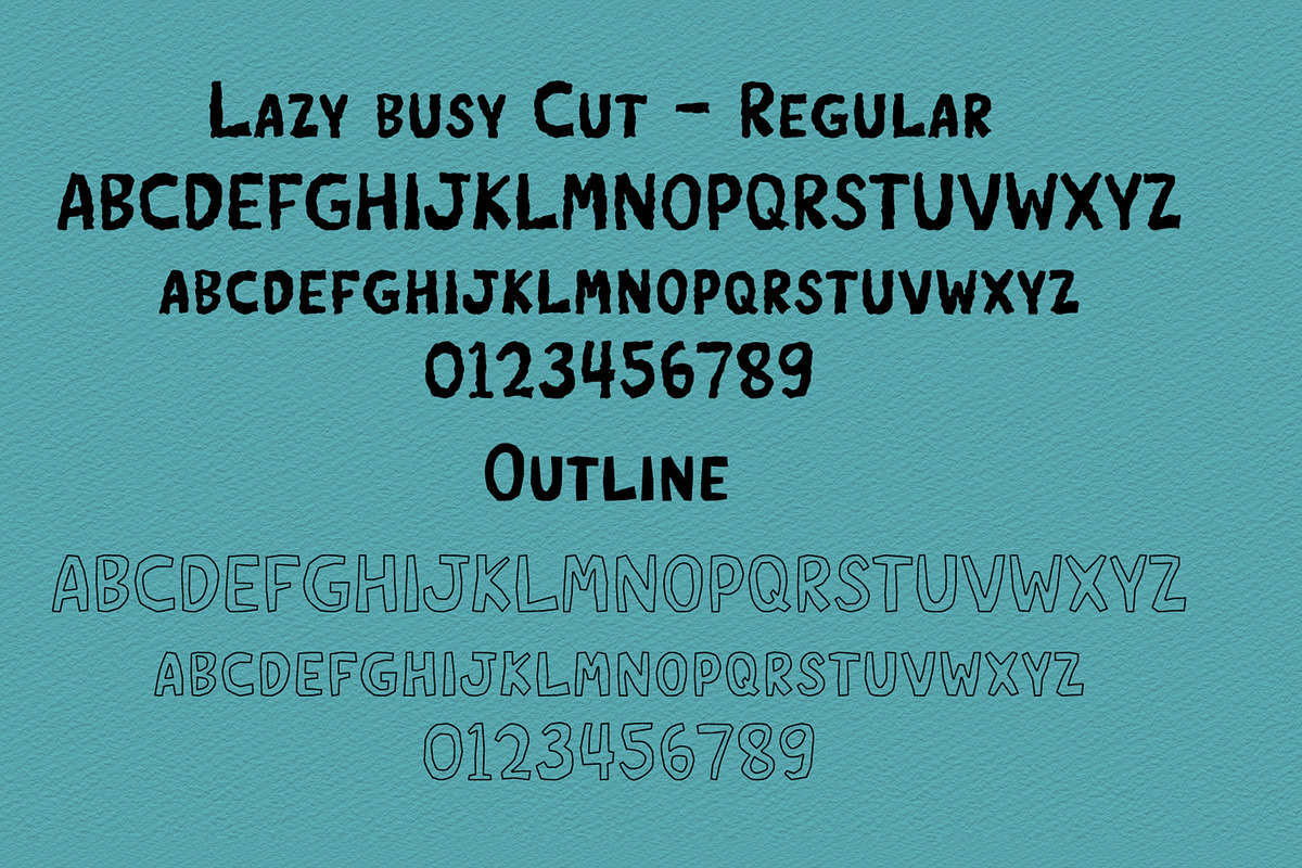 Lazy Paper Cut Four Bundle Font, a Handwritten Font by Tanondesign (Photo 7 of 8)
