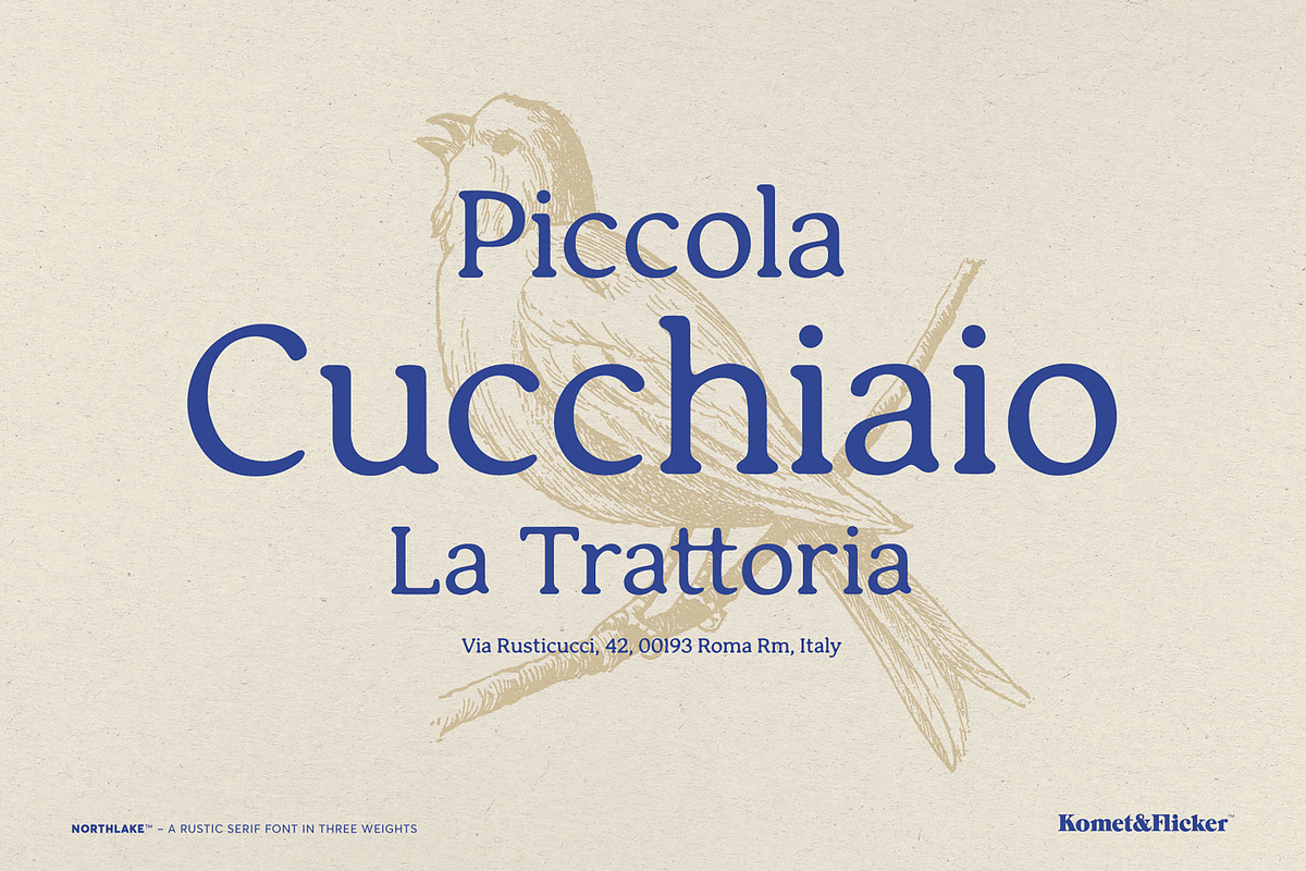 Northlake - A Rustic Serif Font, a Serif Font by Komet & Flicker (Photo 2 of 15)