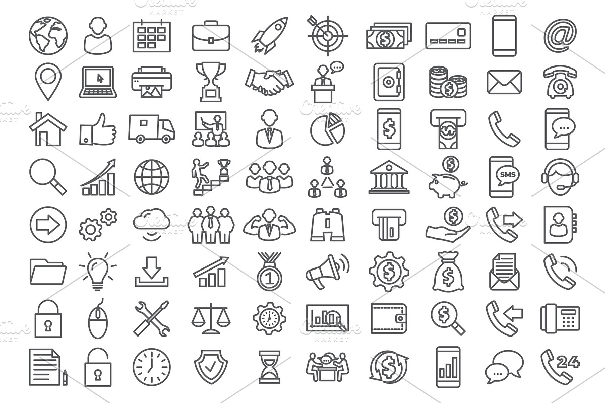 Vector set line icons Icons for, a Finance Illustration by IhorZigor