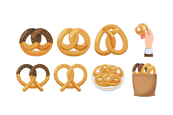 Pretzel Snack Illustration Set preview 2