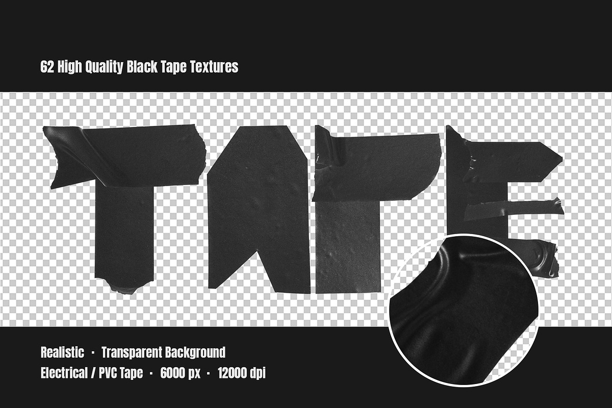 Adhesive Black Tape Pieces, a Background Graphic by Gravito (Photo 5 of 7)