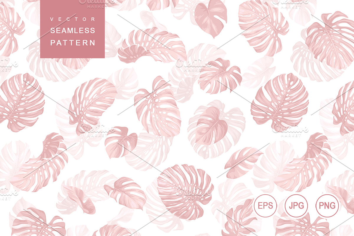 Monstera leaves. Vector pattern., a Pattern Graphic by Anna Smirnova (Photo 1 of 7)