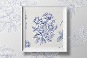 Vintage Seamless Patterns Toile Blue, a Pattern Graphic by ON_lineart_store (Thumbnail 6 of 10)
