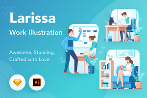 Larissa : Work Illustration Kit