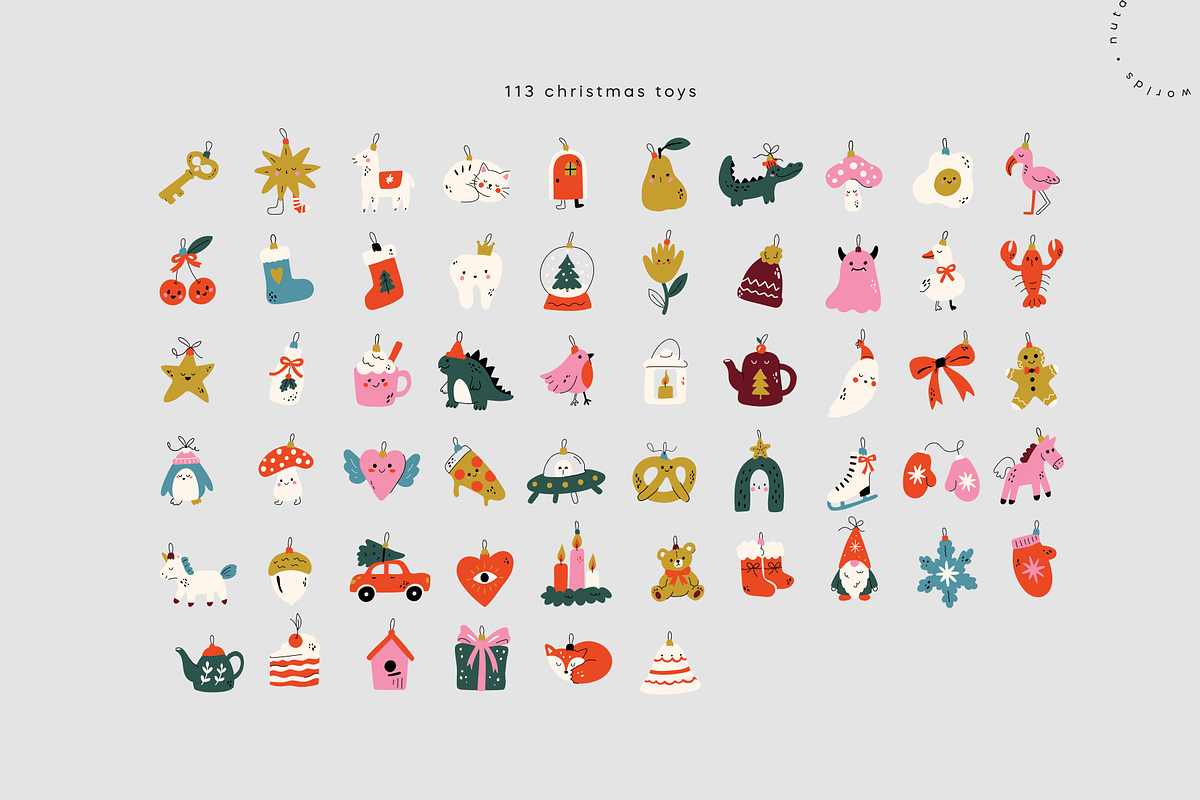 Whimsical Christmas Toys Vector Pack, an Object Illustration by Nutalin Art (Photo 3 of 12)