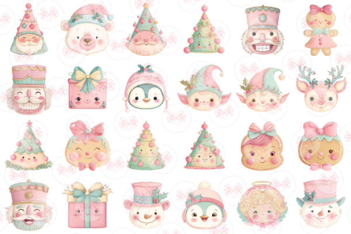 Cute Christmas Heads Clipart, a Graphic by Markicha Art (Photo 6 of 7)