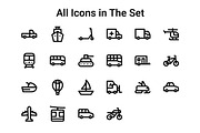 Vehicle Icon Set, an Outline Icon by Bartama Graphic (Thumbnail 2 of 2)