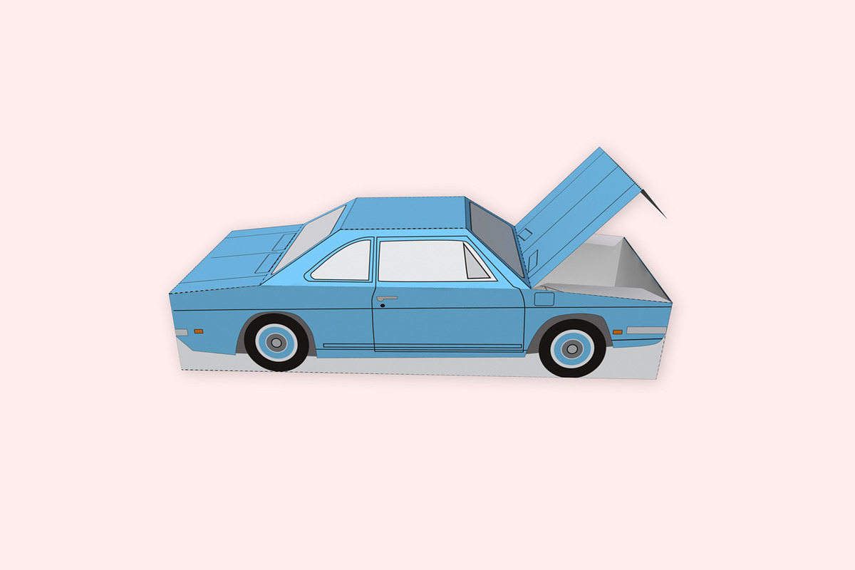 Car favour box - 3d Papercraft, a Print Template by PAPER amaze