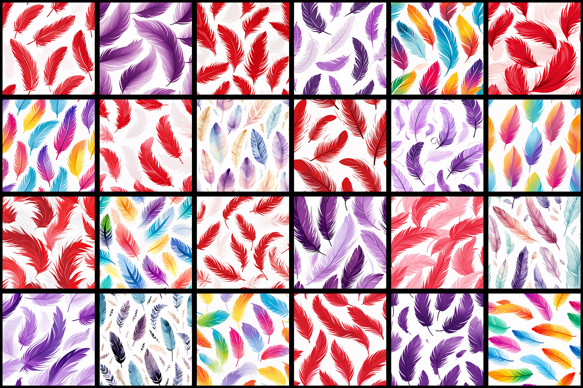 Feathers Seamless Pattern, a Pattern Graphic by Forhadx5 (Photo 7 of 7)