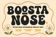 Boosta Nose Retro Psychedelic Font, a Sans Serif Font by Maulana Creative (Thumbnail 1 of 7)