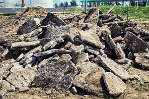 Pile of concrete debris