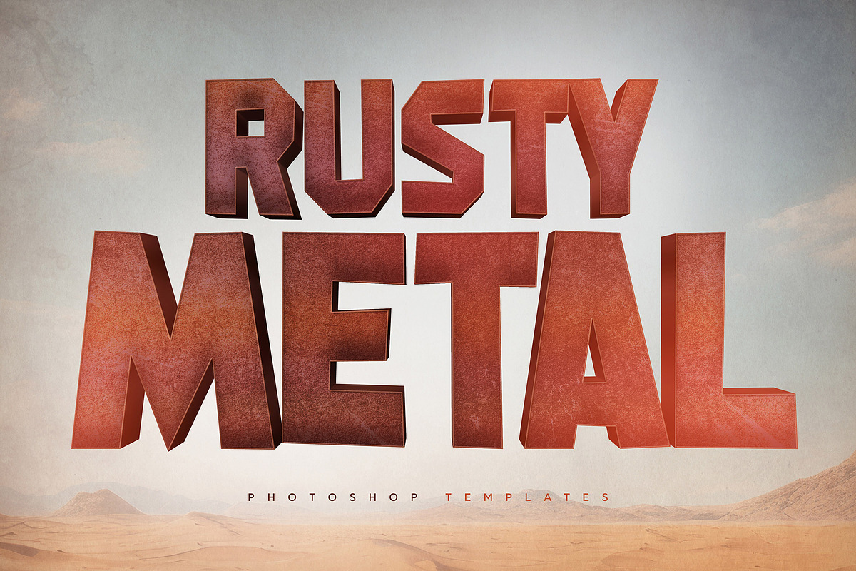 Rusty Metal Text Effects, a Layer Style Add-On by Andrew Skoch Design (Photo 1 of 9)