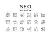 Set line icons of SEO, an Outline Icon by motorama (Thumbnail 1 of 2)