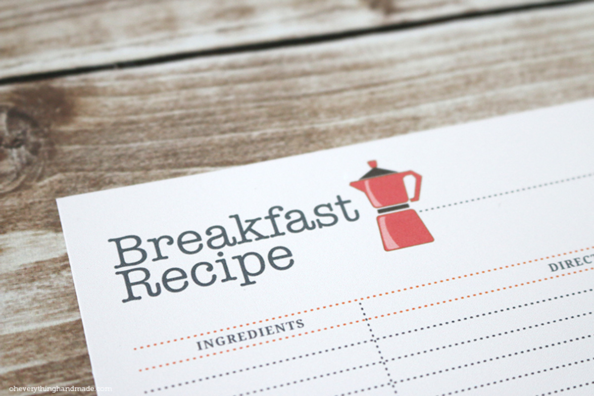 Editable Recipe Card Set, a Card Template by OhEverythingHandmade (Photo 4 of 6)