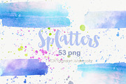 Watercolor splatters paint splashes, a Texture Graphic by FOXYdigitalart (Thumbnail 7 of 12)