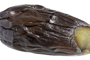 Whole boiled eggplant on a iced background, a Food & Drink Photo by ndanko