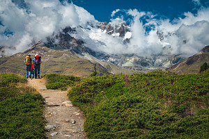 Hiker group on the mountain trail, a Sports & Recreation Photo by Alpine Dreams