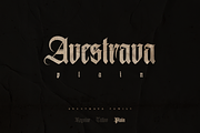 Avestrava Plain, a Blackletter Font by ilhamtaro (Thumbnail 1 of 11)