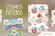 St. Valentine's Day Raccoon Set, an Animal Illustration by SunnyWS (Thumbnail 3 of 8)
