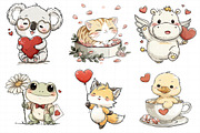 Alentine Whimsical Animals Set, an Illustration by Daily.Designs (Thumbnail 3 of 7)