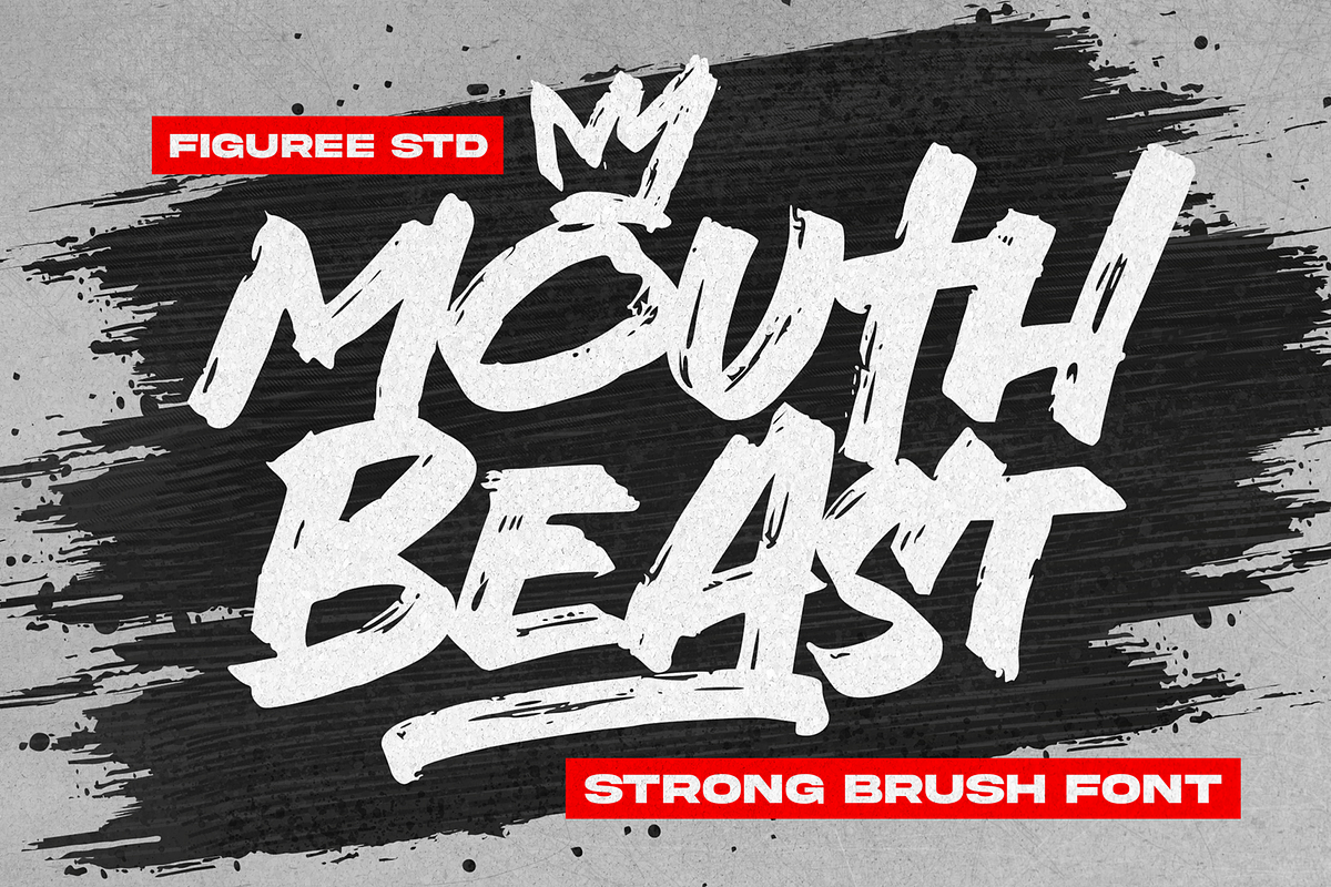 Mouth Beast - Strong Brush Font, a Handwritten Font by figuree studio (Photo 1 of 8)
