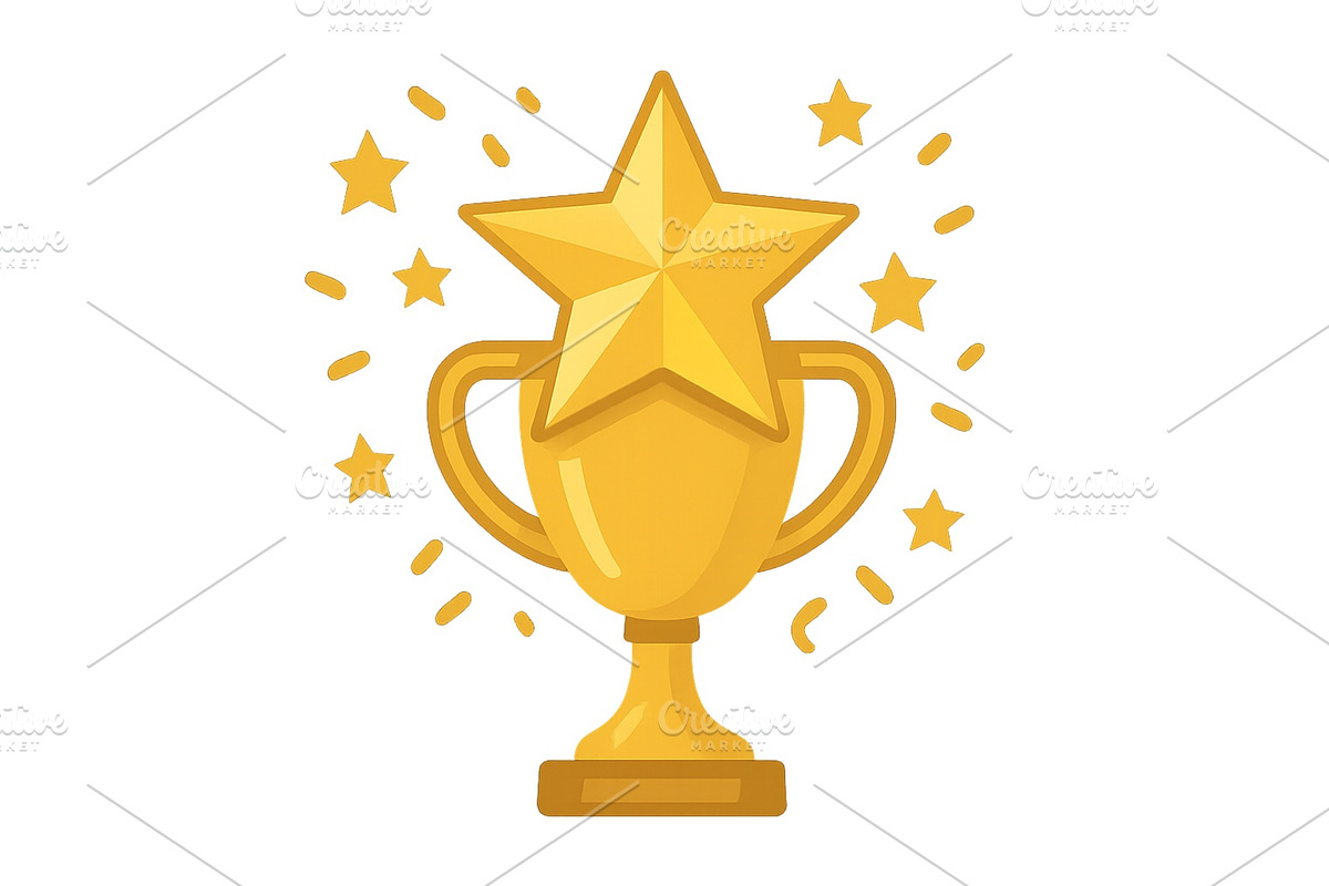 Bright golden trophy with a star, an Object Illustration by ZinetroN
