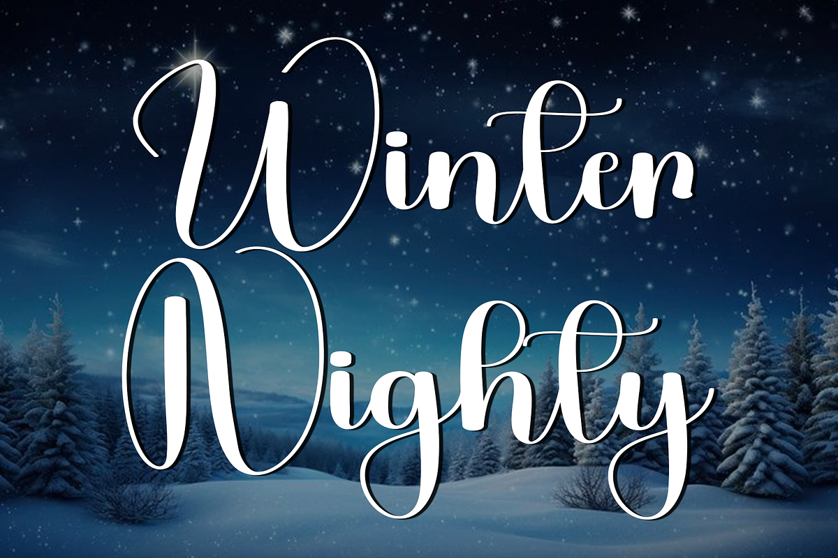 Winter Nighty, a Handwritten Font by InermediaSTUDIO (Photo 1 of 8)