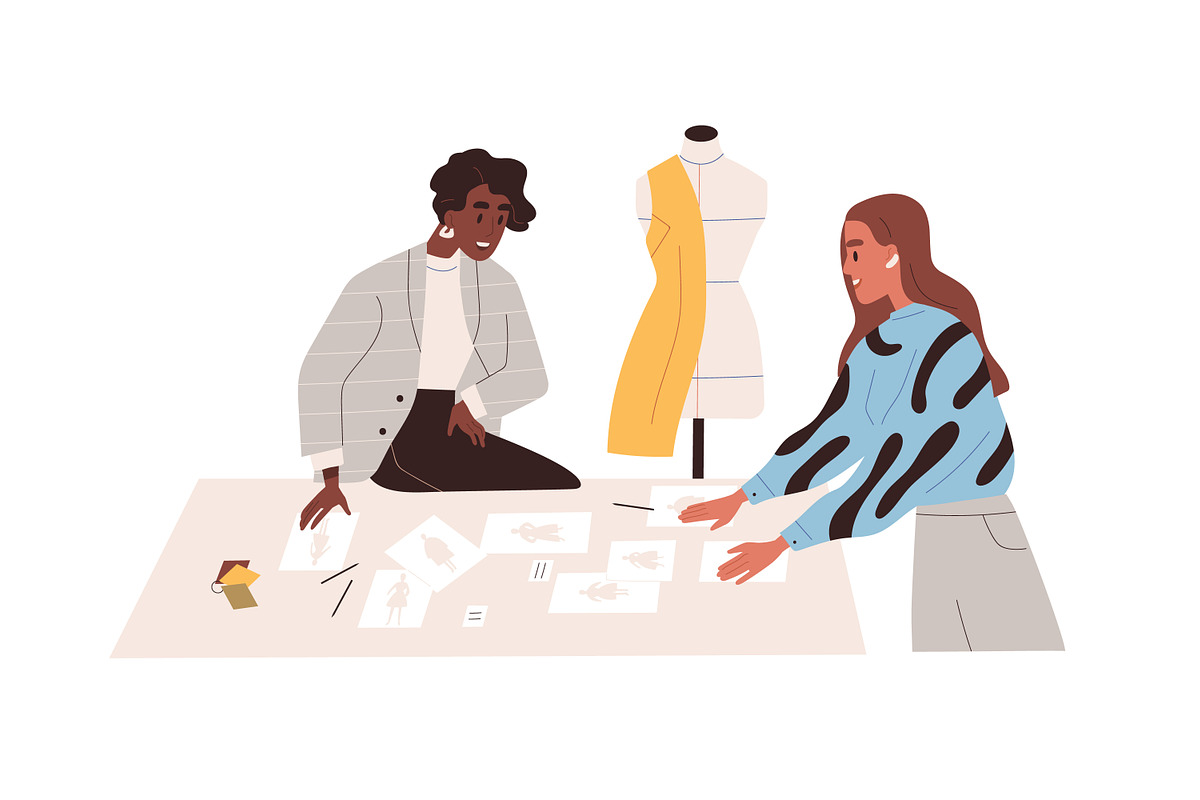 Designers creating clothing set, a Person Illustration by Good Studio (Photo 2 of 8)