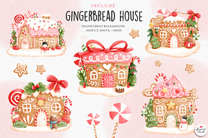 Christmas Gingerbread Houses Clipart