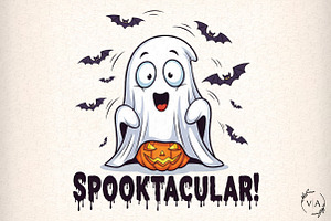 Halloween Funny ghost spooktacular, an Illustration by Craft Nest