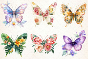 Floral Butterfly Clipart, an Illustration by Libby Wishes (Thumbnail 7 of 7)