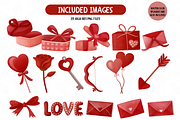 Valentines Day Watercolor Clipart Se, an Illustration by TatiMockup (Thumbnail 2 of 5)