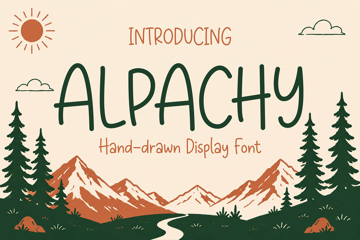 Alpachy - Handdrawn Display Font, a Handwritten Font by Gumrega Studio (Photo 1 of 8)