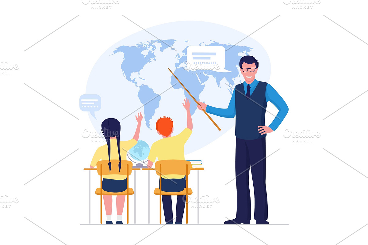 Geography student and teacher at the, an Object Graphic by Shanvood art