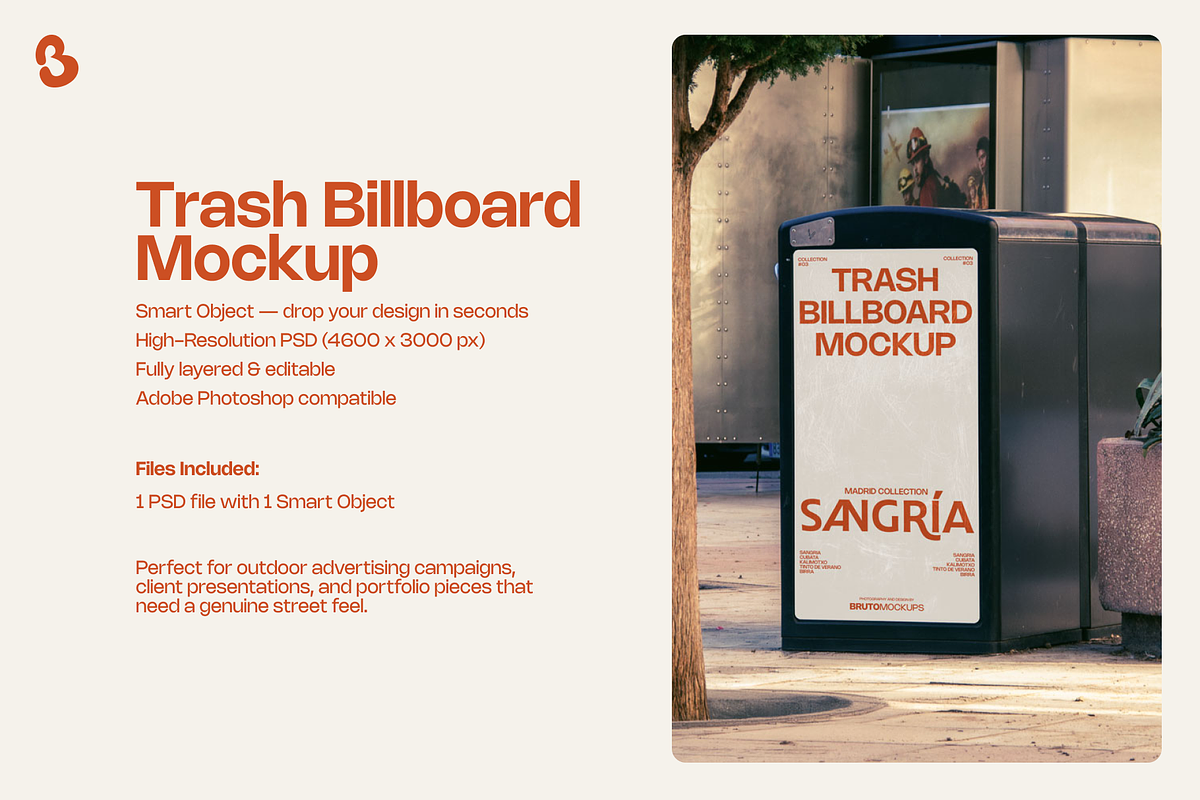 Trash Bin Billboard Mockup PSD, an Advertising Mockup by Bruto Mockups (Photo 2 of 3)