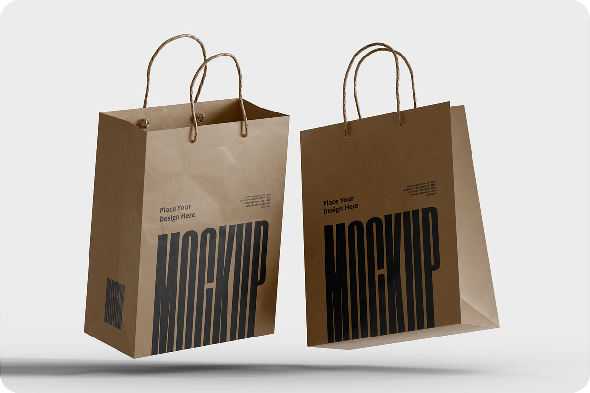 Kraft Paper Shopping Bag Mockup, a Packaging Mockup by Muhazdinata (Photo 5 of 8)
