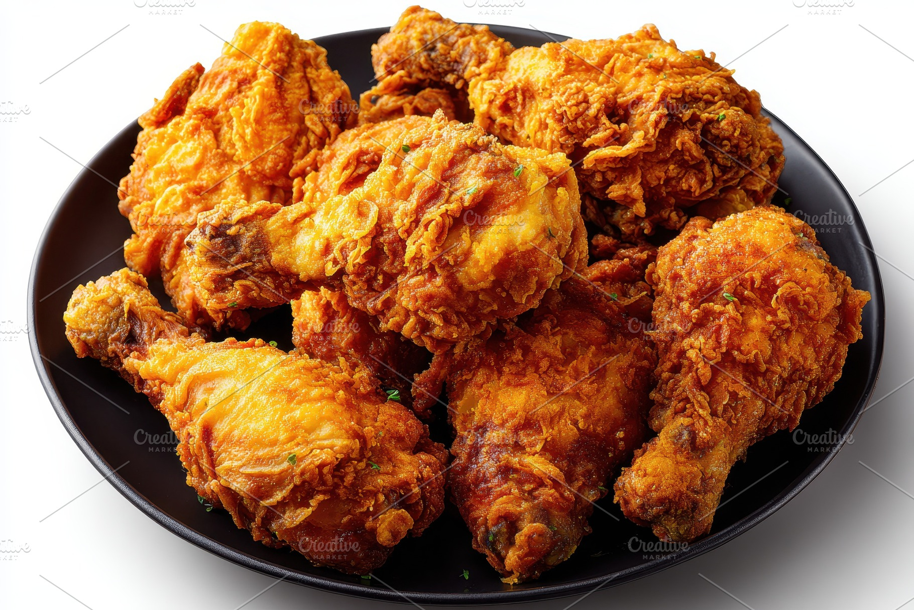 Crispy Fried Chicken Drumsticks on B, a Photo by Pixeness Studio