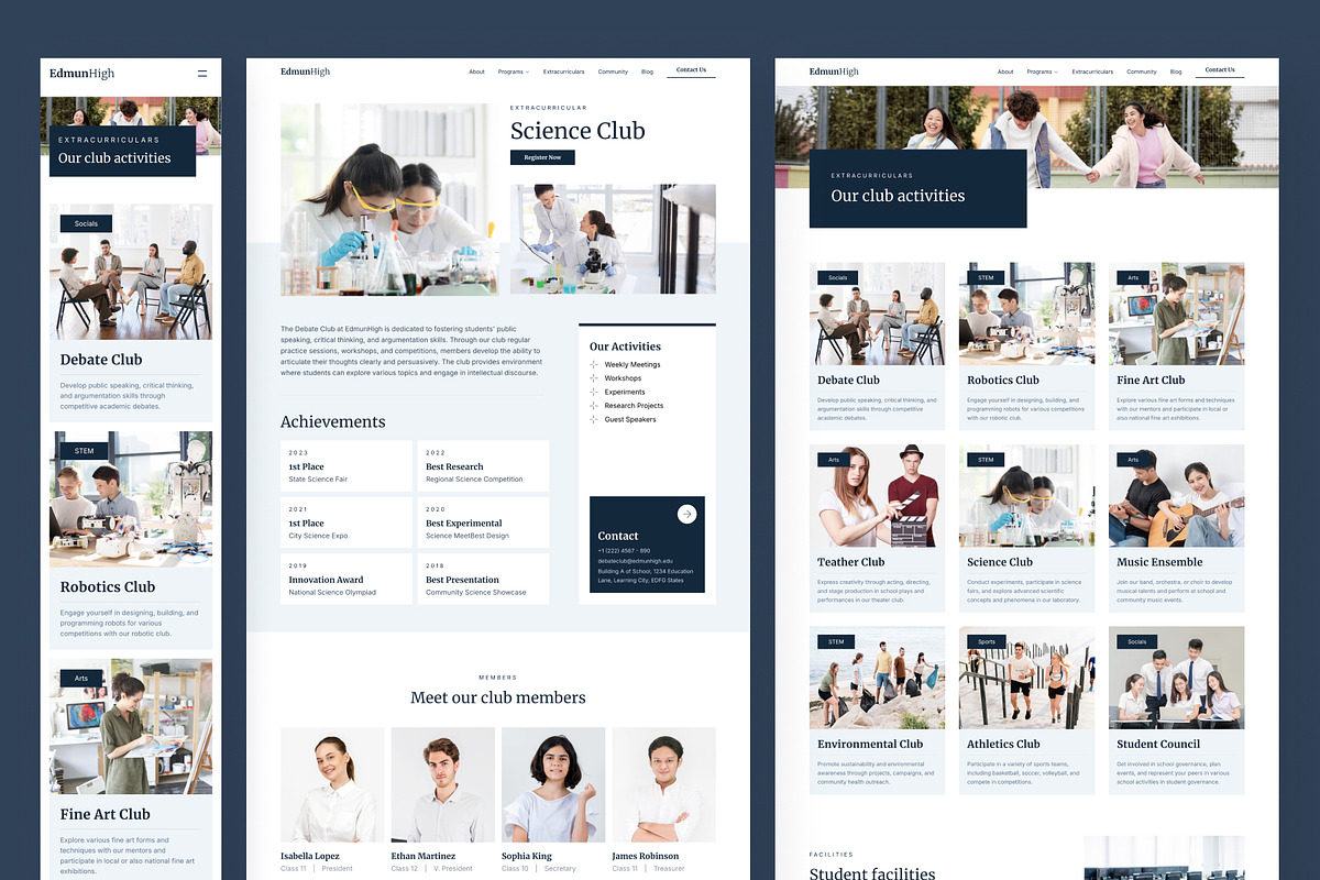 EdmunHigh Senior High School Framer, a Websites & App Template by peterdraw (Photo 4 of 7)