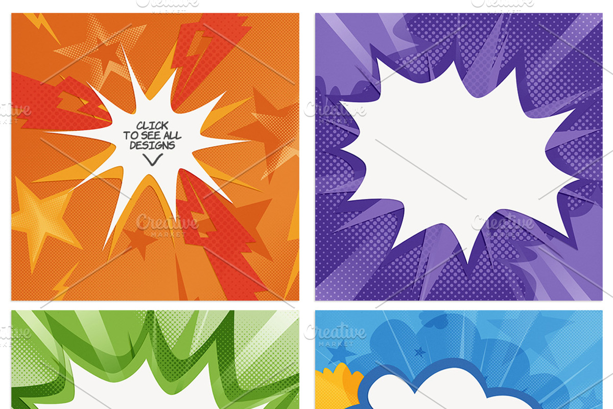 Comic Burst: Digital Paper, a Pattern Graphic by WhiteSpace Design Studio (Photo 2 of 3)