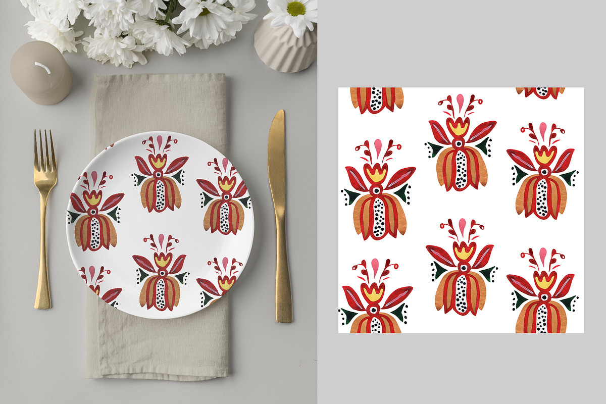 Decorative Ukrainian Flowers, a Decorative Illustration by Design X0 (Photo 11 of 15)