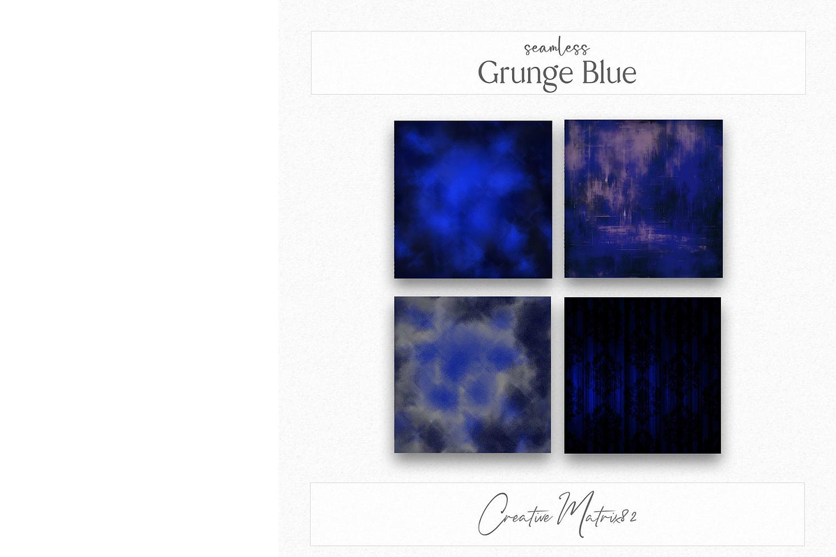 Grunge Royal Blue Seamless Patterns, a Texture Graphic by Creative Matrix82 (Photo 5 of 5)