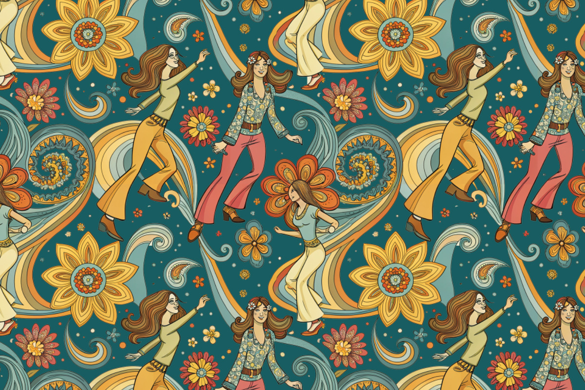 A set of seamless patterns of 70s., a Pattern Graphic by Designs by Helen Trupak (Photo 7 of 8)