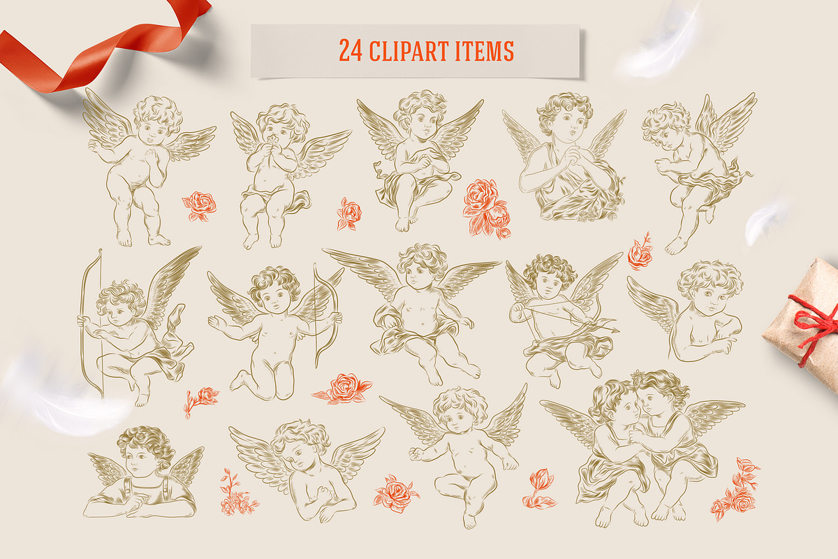 Vintage Cupid & Roses, a Decorative Illustration by helenreveur (Photo 2 of 7)