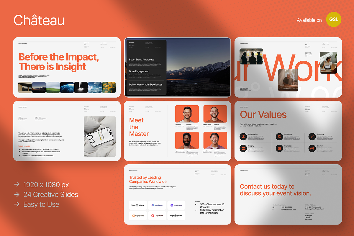 Chateau Portfolio Google Slides, a Presentation Template by Unich Design Bureau (Photo 1 of 7)
