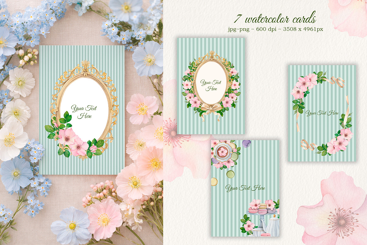 Rococo Wild Rose|Watercolor Tea Time, an Object Illustration by SunnJaneArt (Photo 8 of 11)