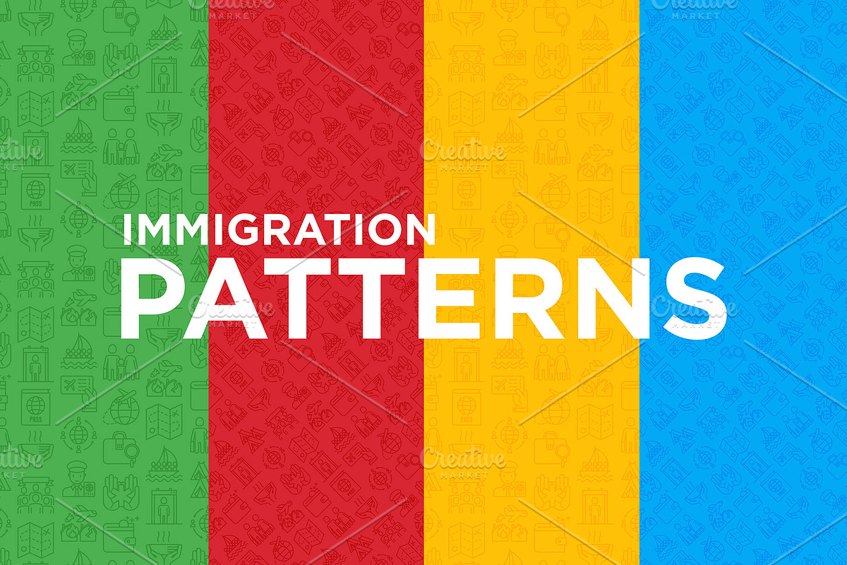 Immigration Patterns Collection, a Pattern Graphic by Alex Blogoodf