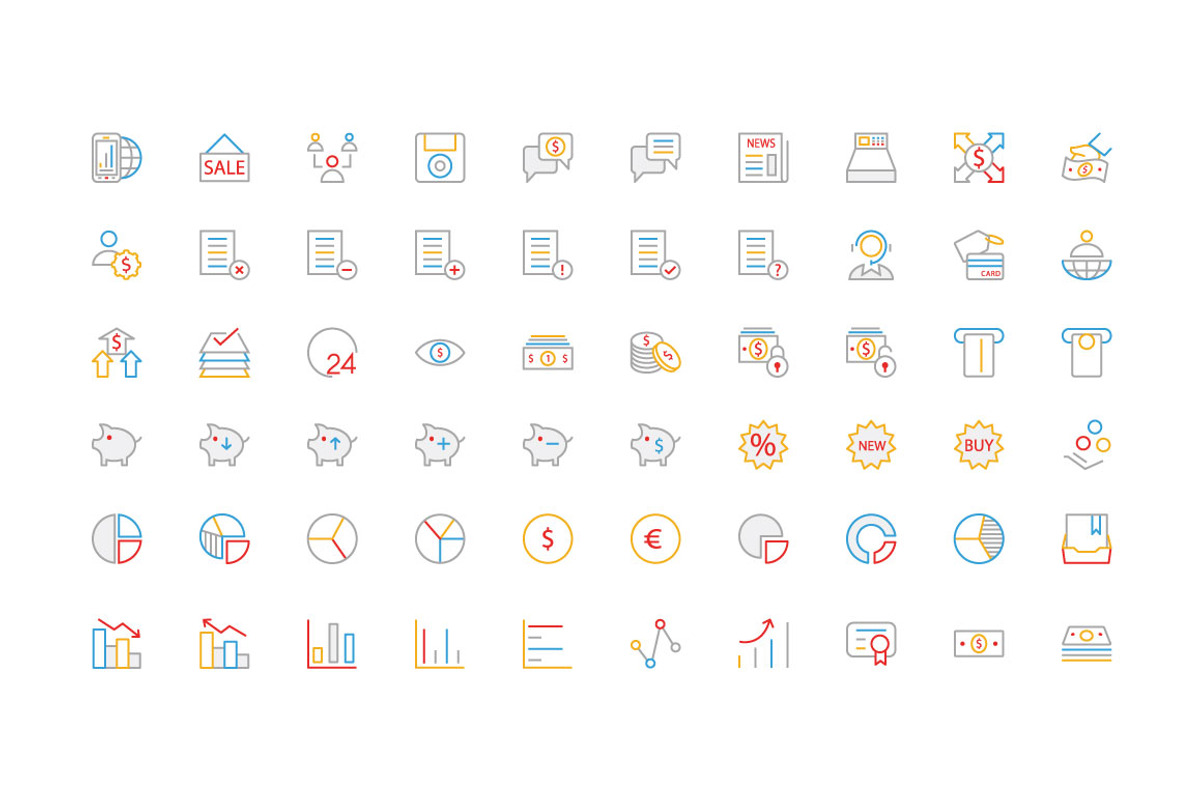 250+ Finance Colored Line Icons, an Outline Icon by Creative Stall (Photo 4 of 4)
