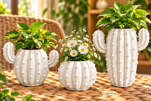 Cactus Vase Planter 3D STL, a Scene 3D Model by Layerology