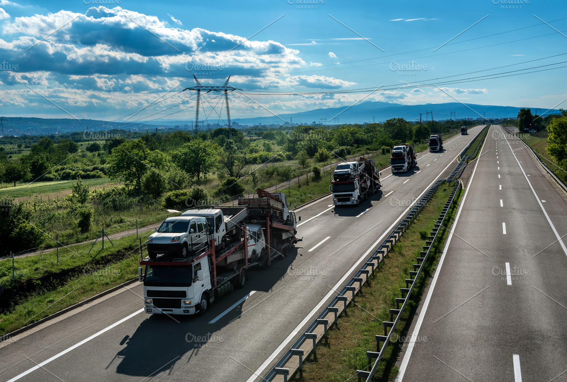 Fleet of car carrier trailers, a Transportation Photo by wr7 Media